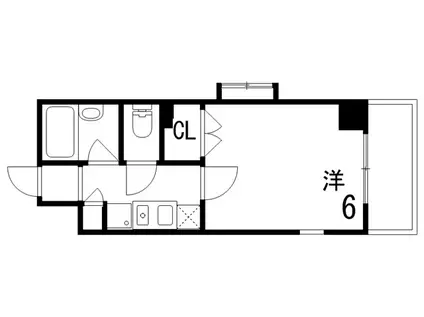 アルファコート(1K/2階)の間取り写真