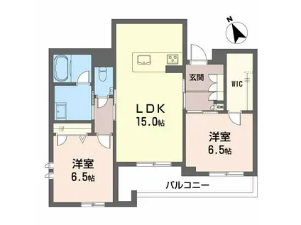 シャーメゾン下荒田(2LDK/3階)の間取り写真