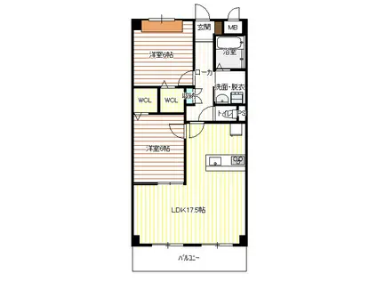 ラ・フォンテ(2LDK/2階)の間取り写真