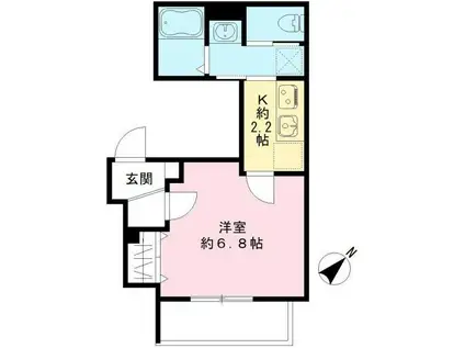 LIGHT PARK KK(1K/2階)の間取り写真