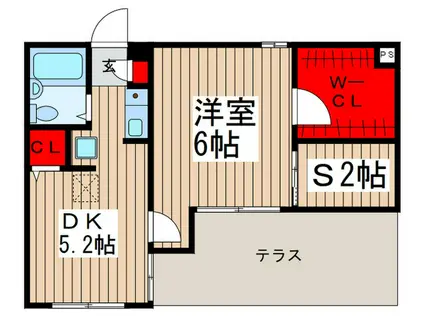 ブリックス幕張(1SDK/1階)の間取り写真