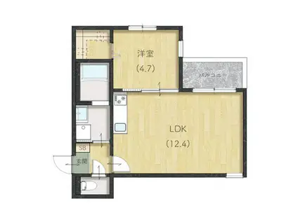 ハイブリッジ光(1LDK/2階)の間取り写真
