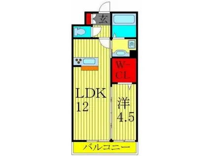 リヴェール(1LDK/1階)の間取り写真