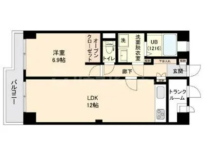 ISM金町(1LDK/3階)の間取り写真