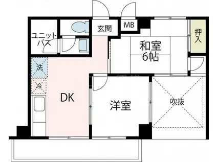 第3吉田ハイツ(2DK/4階)の間取り写真