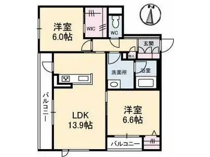 アベニール(2LDK/3階)の間取り写真