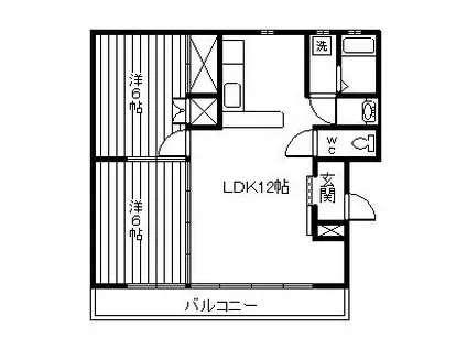 エルフォートルミナスI(2LDK/2階)の間取り写真