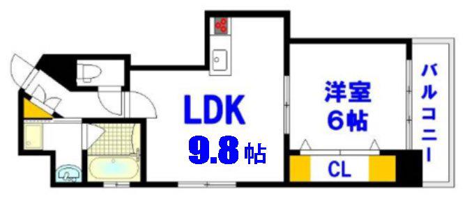 ラブリエ舟入中町(1LDK/7階)の間取り写真