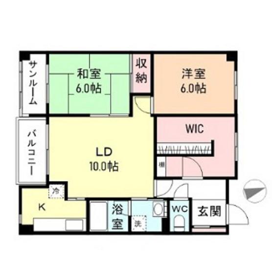 ベルグランデ(2LDK/5階)の間取り写真