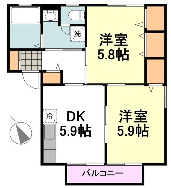 サンメゾン羽衣(1LDK/1階)の間取り写真