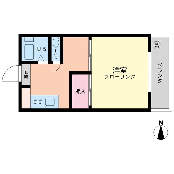 岡本マンション池上(1K/3階)の間取り写真