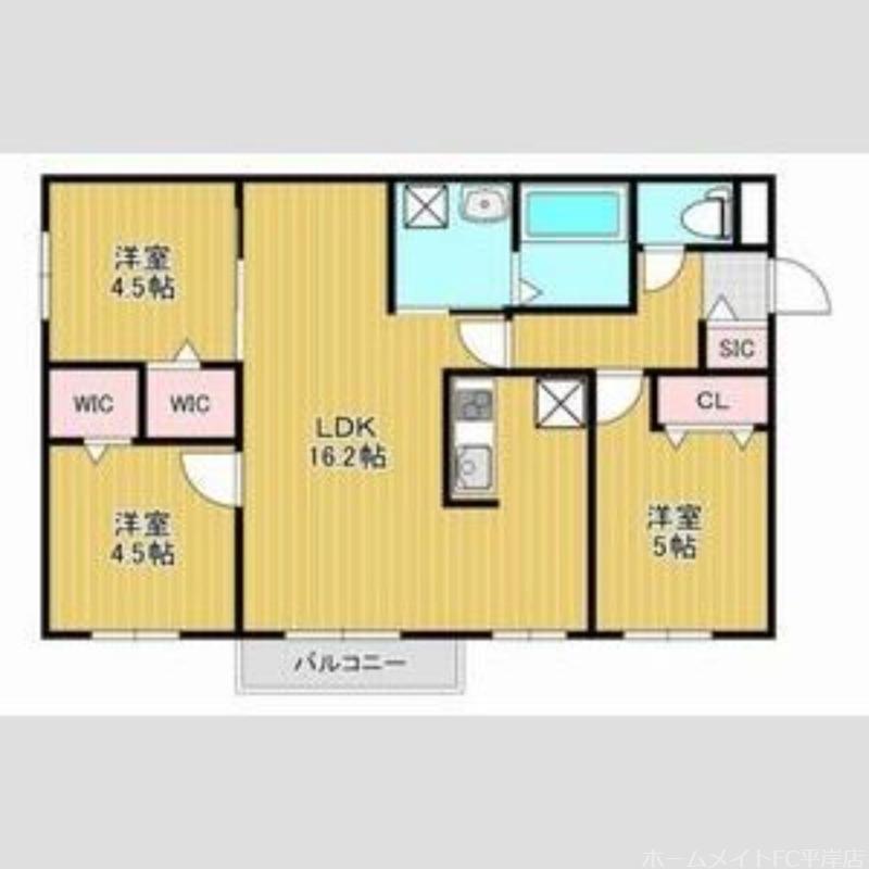 THE RESIDENCE 南平岸(3LDK/5階)の間取り写真