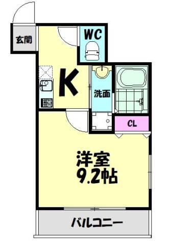 フジパレス鳳中町I番館(1K/3階)の間取り写真