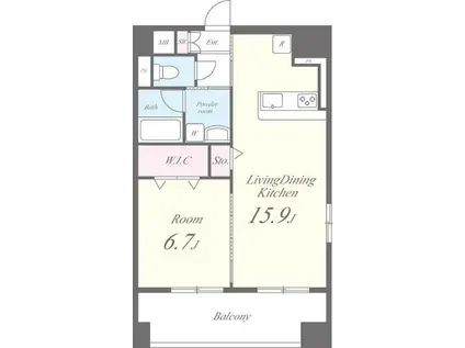 シュトランドコルブ(1LDK/8階)の間取り写真