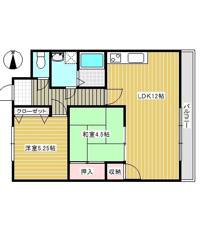 サンシャイン上道(2LDK/7階)の間取り写真
