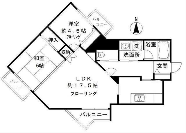 クレスト和泉(2LDK/1階)の間取り写真