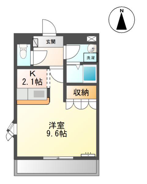 ネオ・ソレイユ(1K/2階)の間取り写真