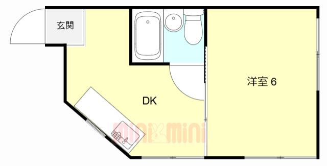 石井荘(1DK/1階)の間取り写真