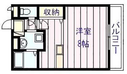 ソレイユ(ワンルーム/2階)の間取り写真