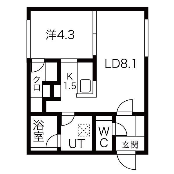 CASA MIO(1LDK/4階)の間取り写真