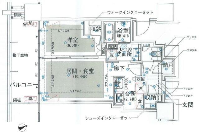 グランドシティタワー池袋(1LDK/11階)の間取り写真
