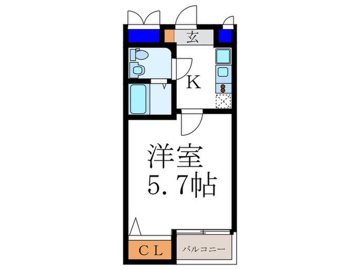 グランデコート西院三蔵(1K/1階)の間取り写真