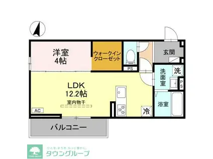 SOPHIA II A(1LDK/2階)の間取り写真