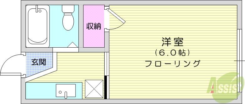 コーポラスプレザント(1K/1階)の間取り写真
