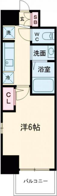エステムコート神戸湊町(1K/9階)の間取り写真