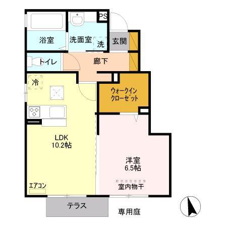すいよう(1LDK/1階)の間取り写真