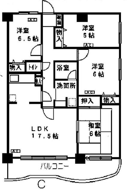 シェニートモンチーク武蔵関(4LDK/9階)の間取り写真