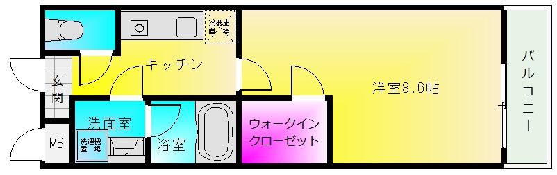 リバーサイド金岡七番館(1K/2階)の間取り写真