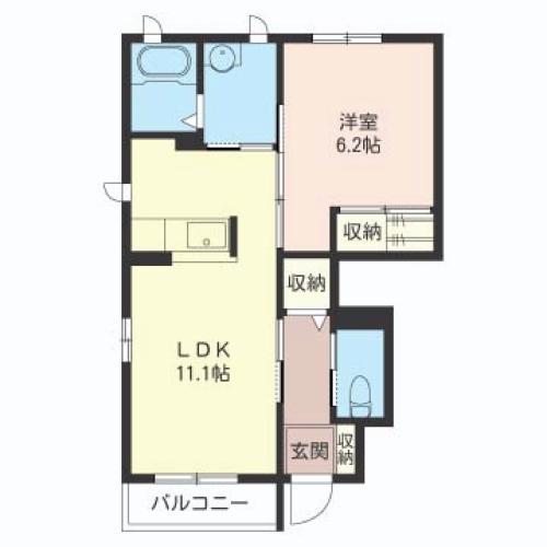 ソ・ルーチェ(1LDK/1階)の間取り写真