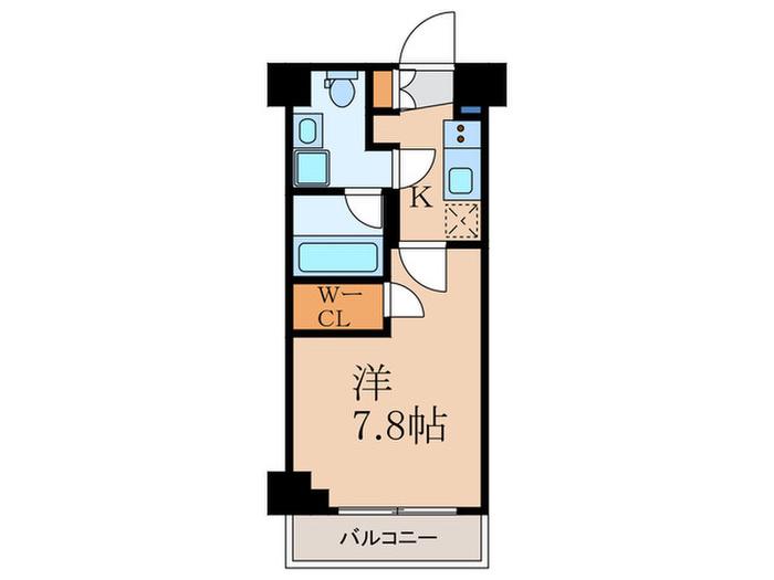 アジールコート山手動坂(1K/2階)の間取り写真