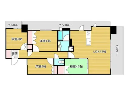 BELISTA夕陽ヶ丘(4LDK/14階)の間取り写真