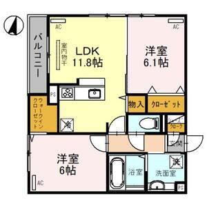 MAISON DE ESPOIR 豊里(2LDK/3階)の間取り写真