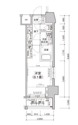 アイルイムーブル向島(1K/3階)の間取り写真