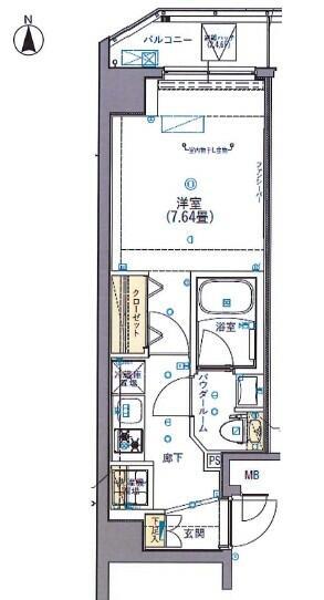 SHOKEN RESIDENCE早稲田(1K/6階)の間取り写真