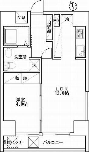 アールレジデンス東中野(1LDK/6階)の間取り写真