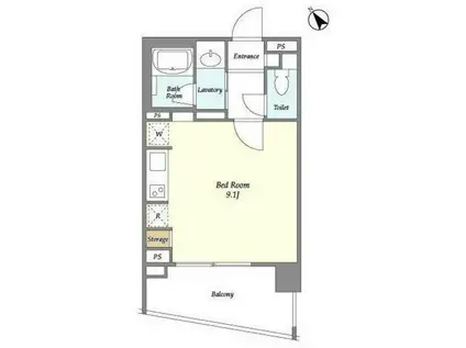 テラス八丁堀(ワンルーム/5階)の間取り写真