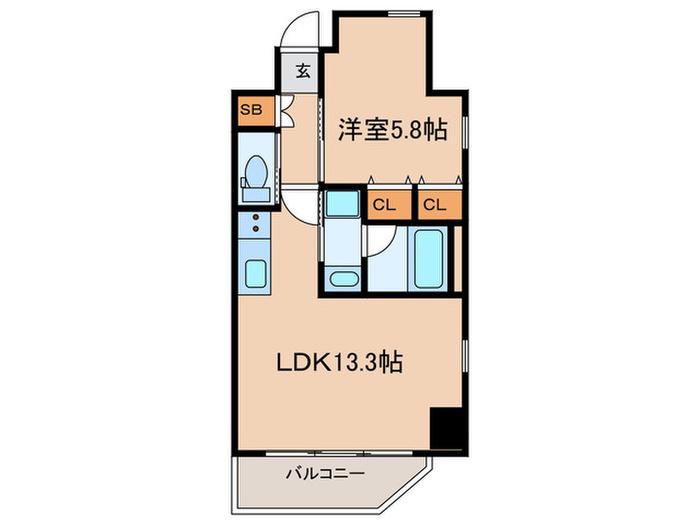 プレジオ日暮通(1LDK/3階)の間取り写真
