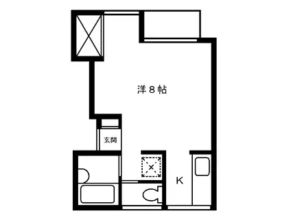 フラッツ白金(1K/2階)の間取り写真
