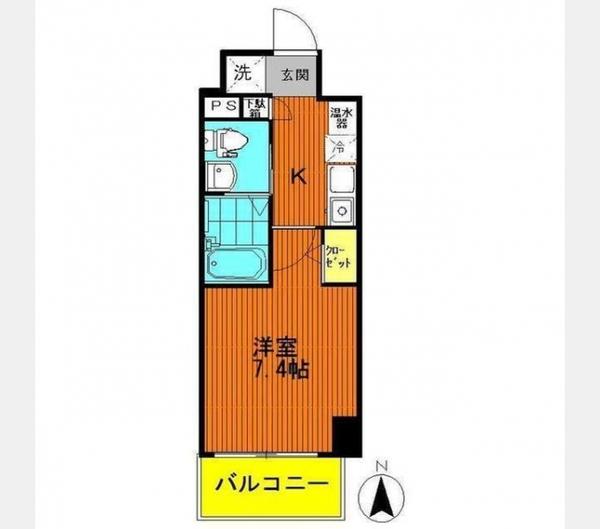 アクシーズタワー浦和岸町II(1K/7階)の間取り写真