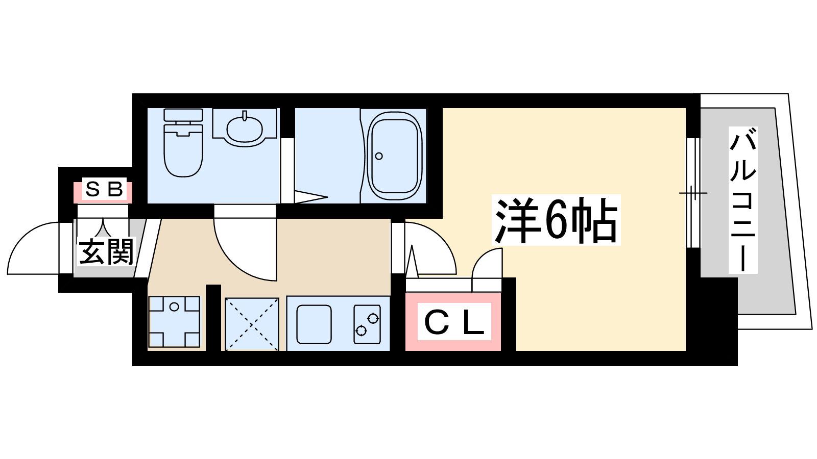 セスト新大阪(1K/6階)の間取り写真