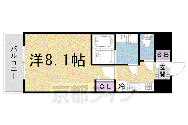 DAIWA GRACE MAISON 京都西七条(1K/7階)の間取り写真