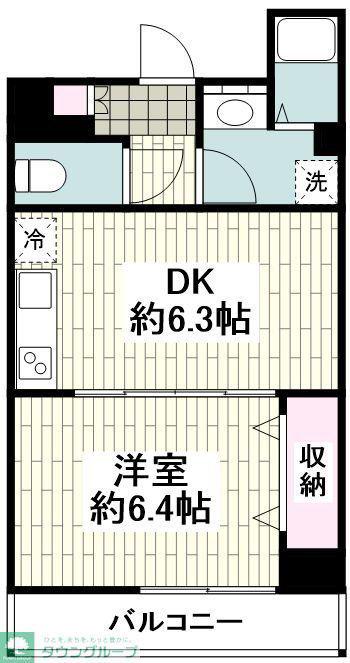 プラティーヌ碑文谷(1DK/3階)の間取り写真
