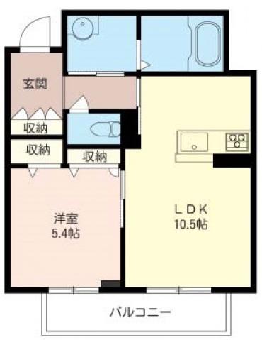 プティ ボワ(1LDK/1階)の間取り写真
