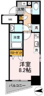 AOIレジデンス早稲田(ワンルーム/9階)の間取り写真