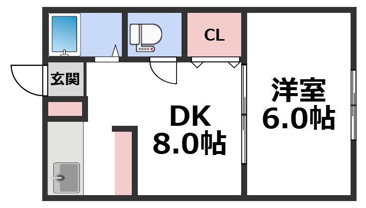金沢マンション(1DK/2階)の間取り写真