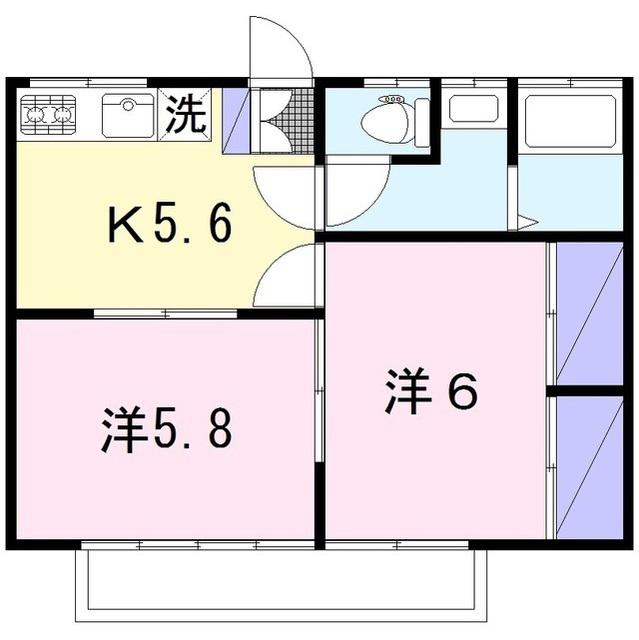 柴田コーポ(2K/2階)の間取り写真
